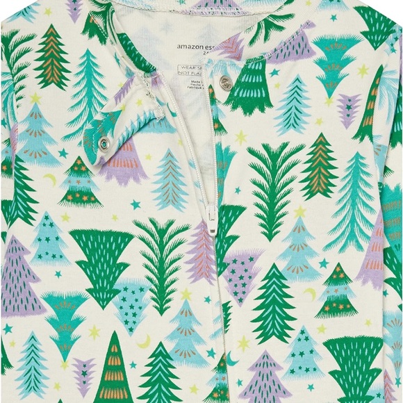 Amazon Essentials Set of 3 Unisex👦🏻👧🏻Holiday🎄Footless Pajama Sz 18M - Picture 6 of 8